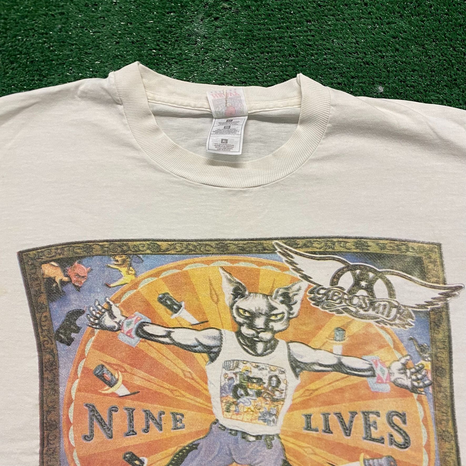 Aerosmith Aerosmith Nine Lives Vintage 90s Rock Band T-Shirt Size US XL / EU 56 / 4 - 3 Thumbnail