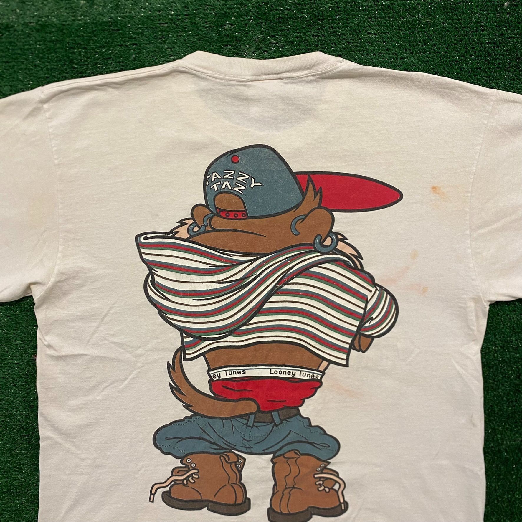 Vintage Crazy Vintage 90s Looney Tunes Taz Devil Cartoon T-Shirt Size US XL / EU 56 / 4 - 7 Thumbnail