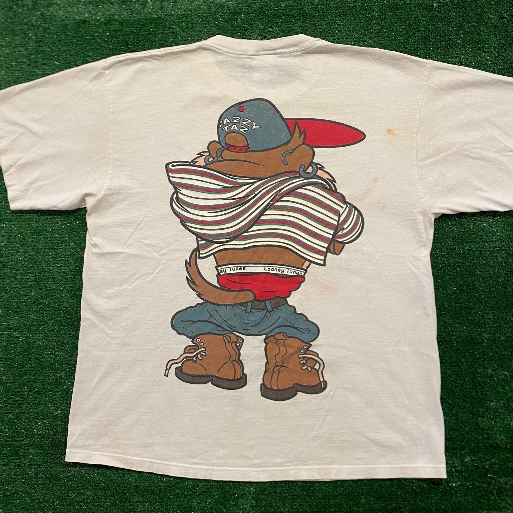 Vintage Crazy Vintage 90s Looney Tunes Taz Devil Cartoon T-Shirt Size US XL / EU 56 / 4 - 6 Thumbnail