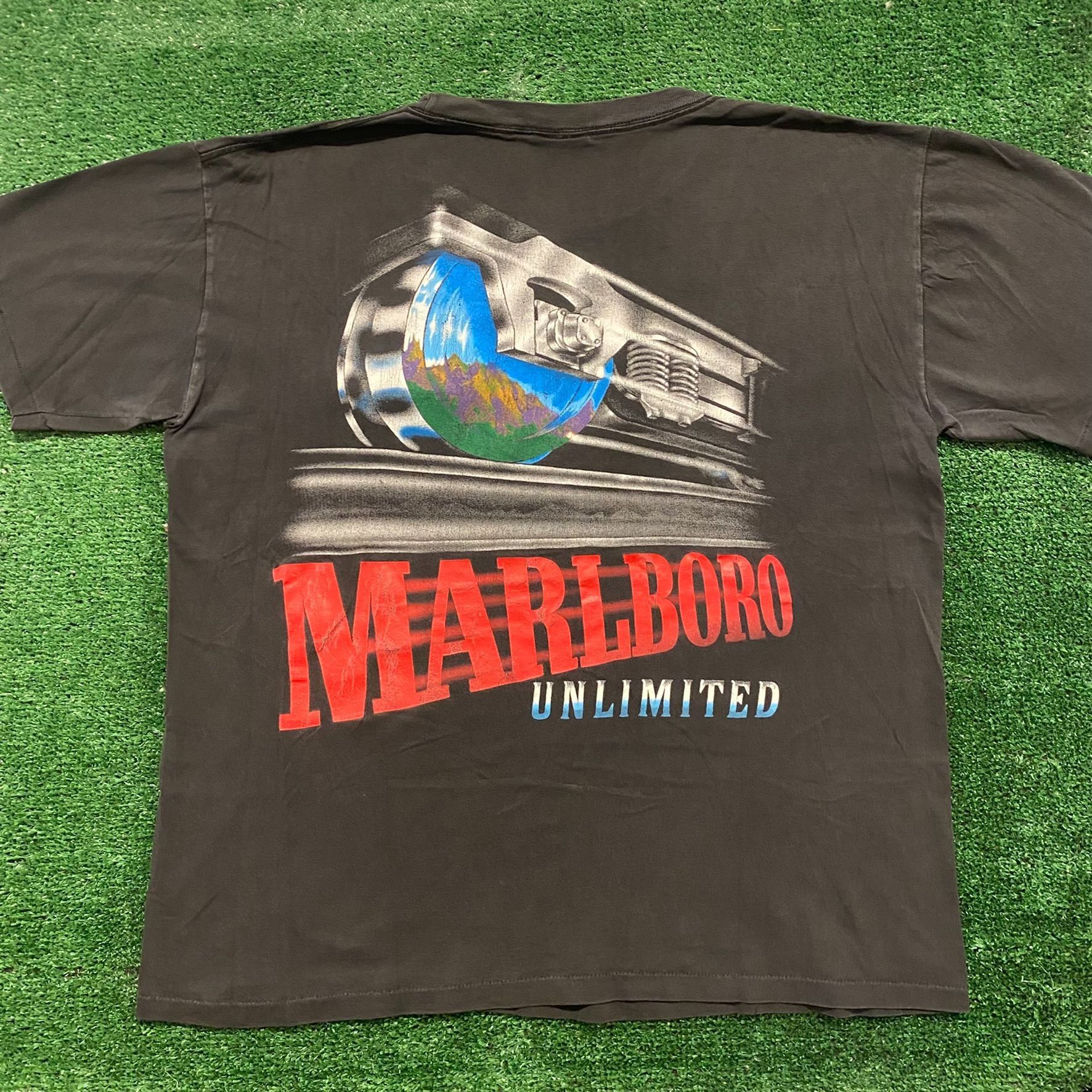 Marlboro Marlboro Unlimited Train Vintage 90s Single Stitch T-Shirt Size US XL / EU 56 / 4 - 1 Thumbnail