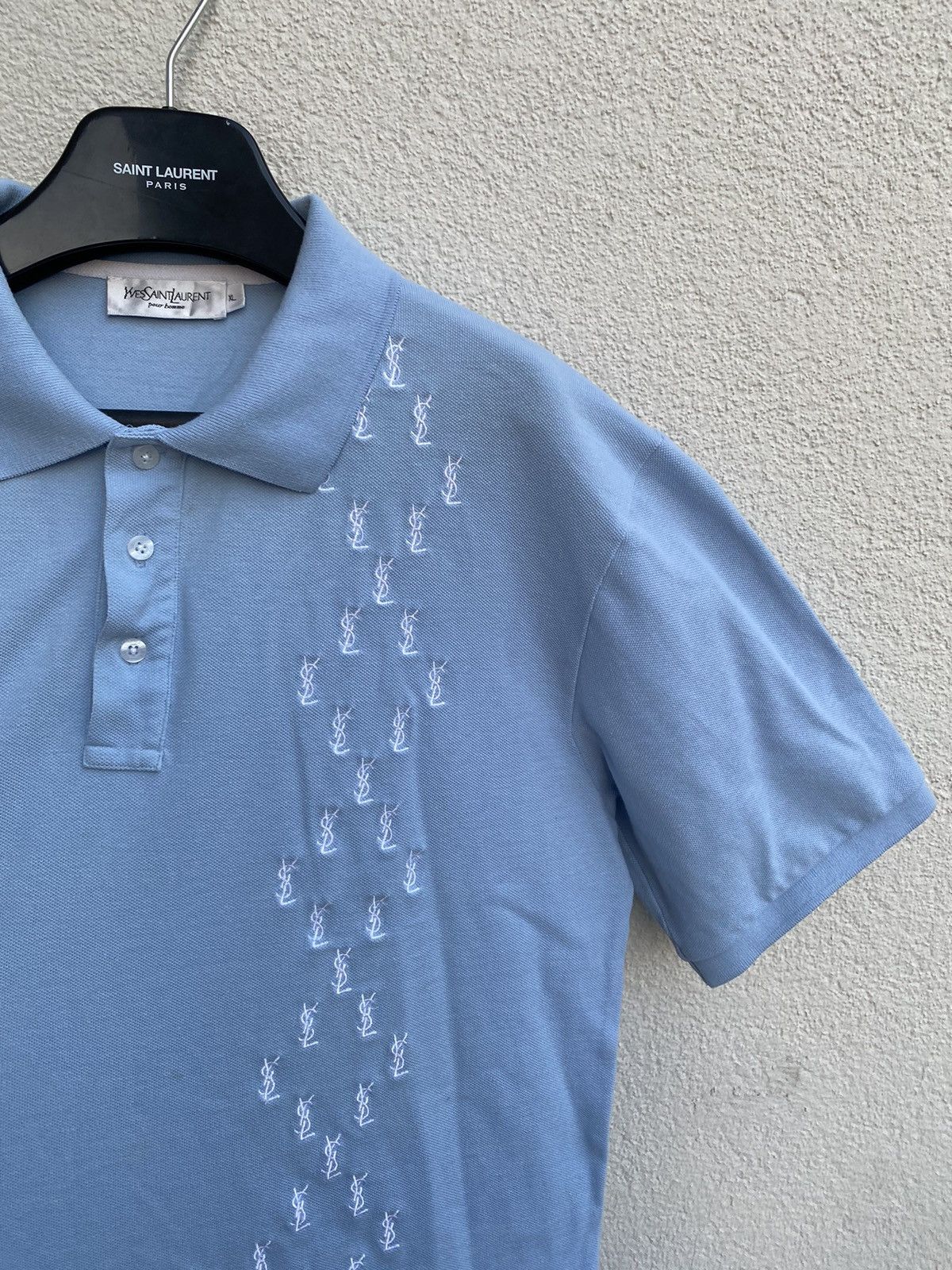 Yves Saint Laurent Monogram YSL Polo Blue YSL T-shirt YSL Shirt Size US XL / EU 56 / 4 - 6 Thumbnail
