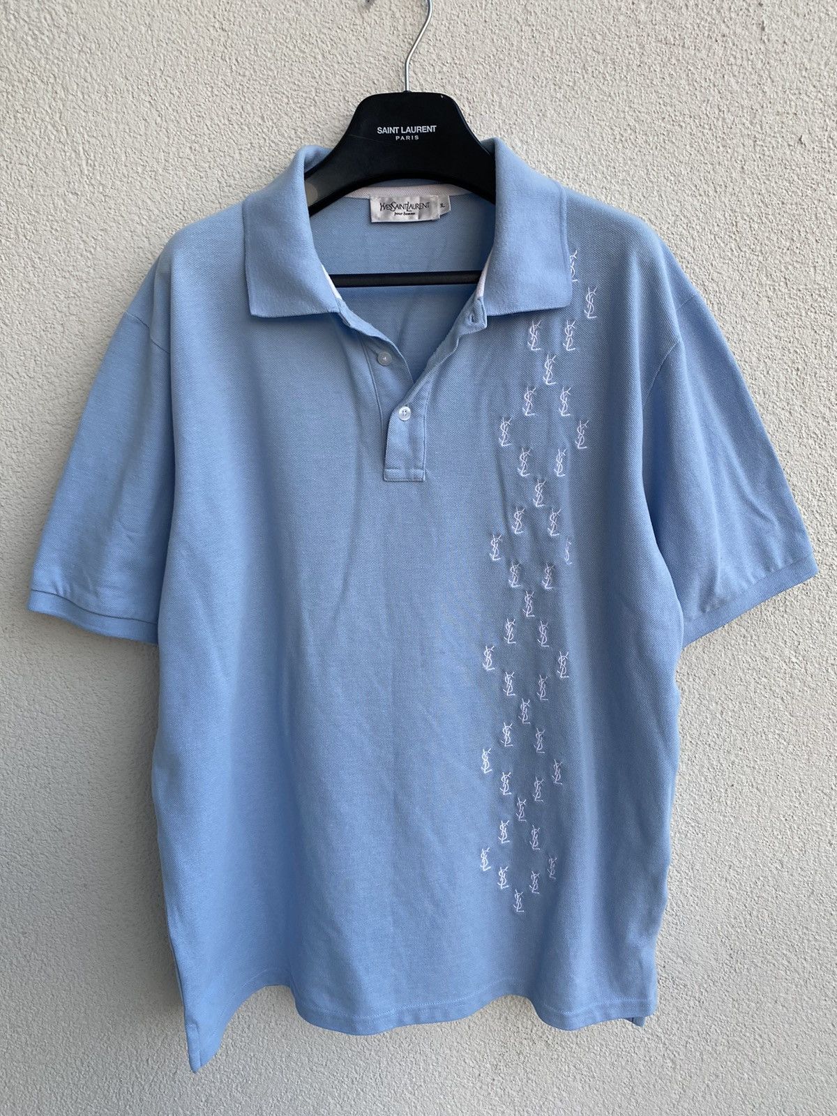 Yves Saint Laurent Monogram YSL Polo Blue YSL T-shirt YSL Shirt Size US XL / EU 56 / 4 - 2 Thumbnail