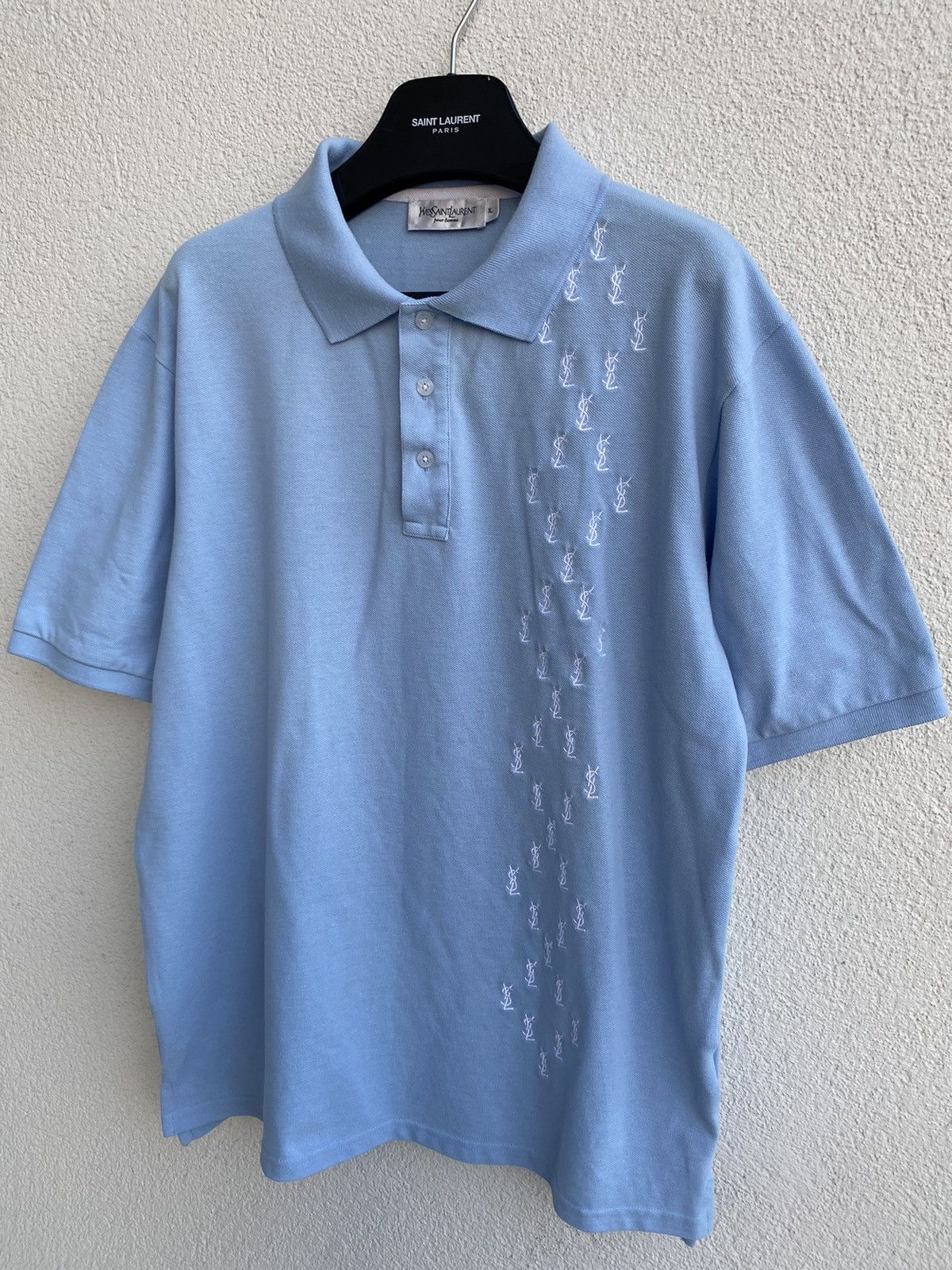 Yves Saint Laurent Monogram YSL Polo Blue YSL T-shirt YSL Shirt Size US XL / EU 56 / 4 - 12 Thumbnail