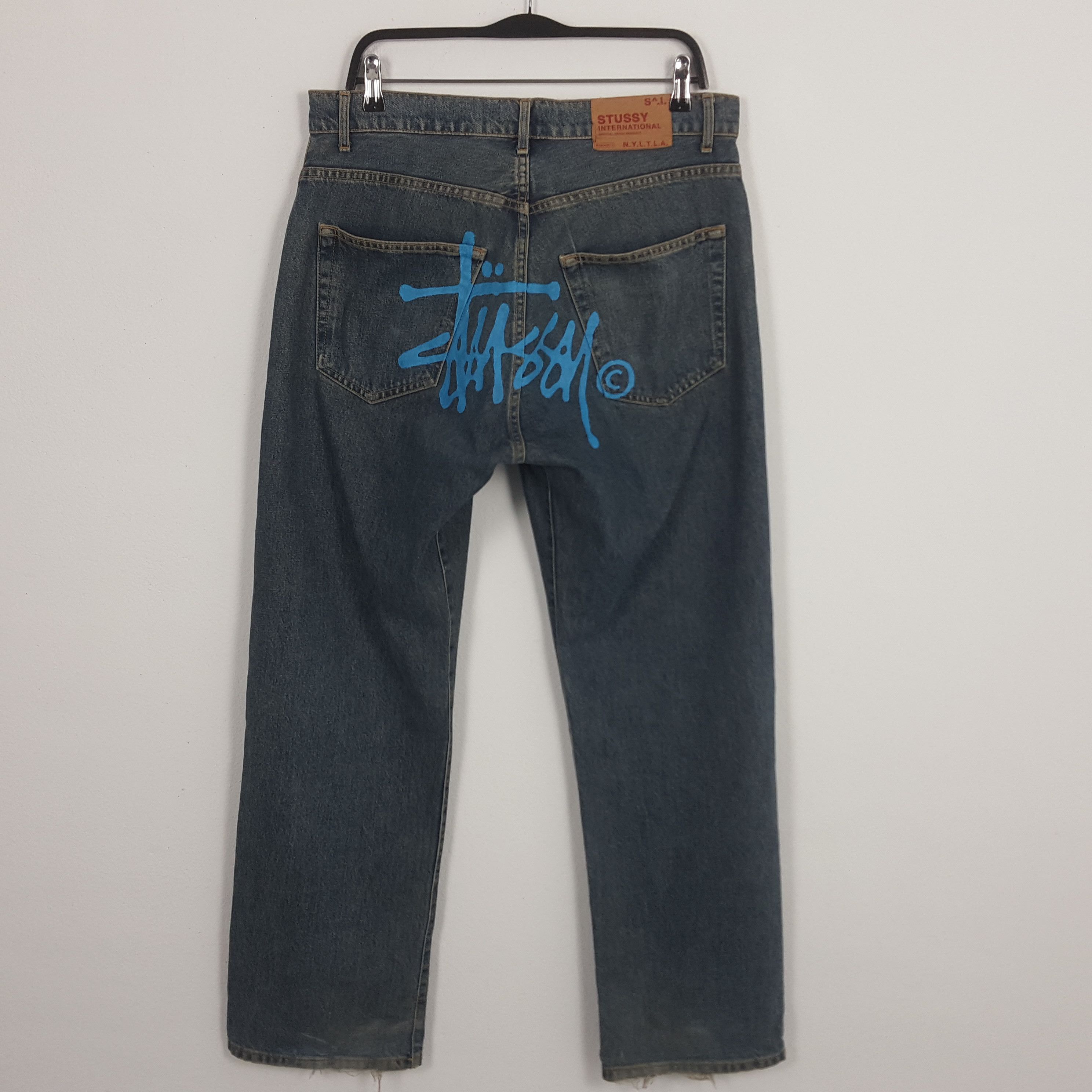 STUSSY Custom Big Logo American Streetwear Denim Jeans