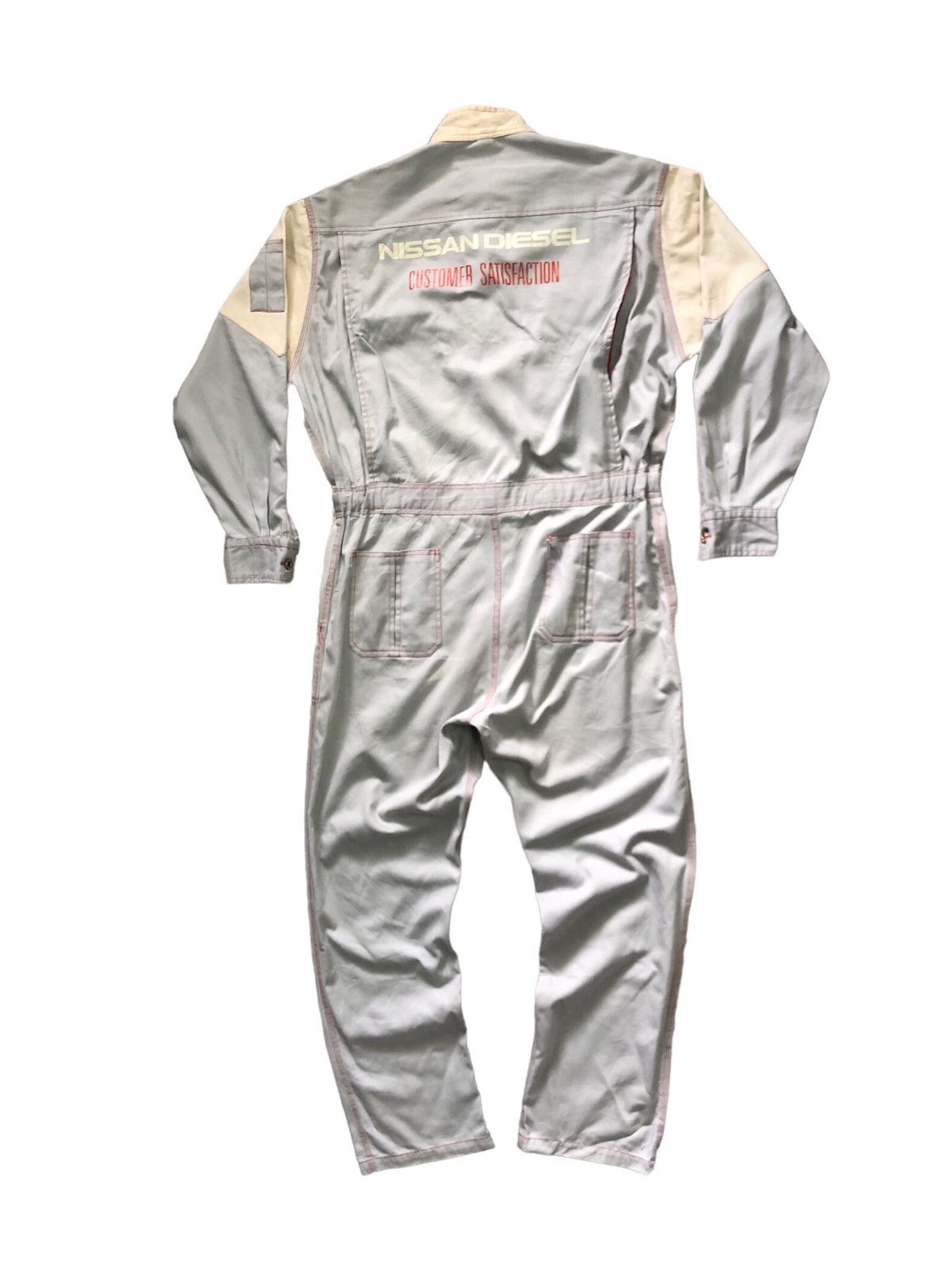 image of Moto x Racing Vintage Nissan Team Worker Coverall/jumpsuit in Grey, Men's (Size 2XL)