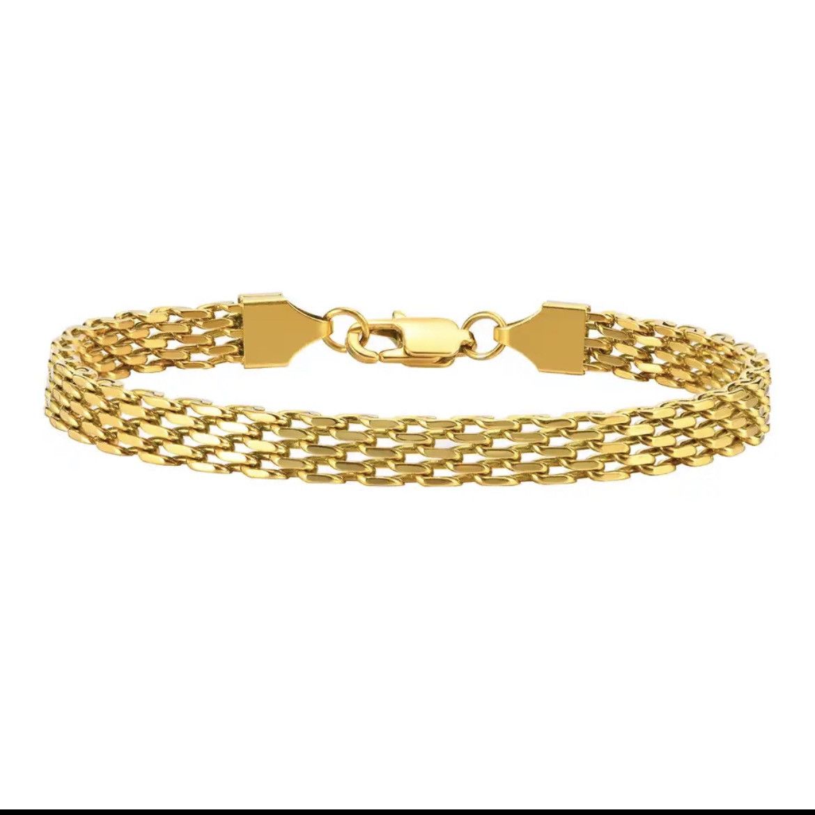 Jewelry 6mm Golden Mesh Link Chain Bracelet Size ONE SIZE - 2 Thumbnail