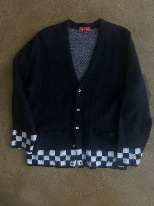 Supreme Supreme Checkered Mohair Brushed Cardigan | Grailed