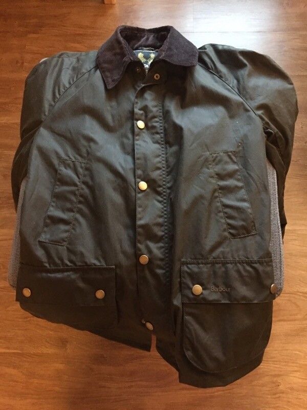 Barbour Barbour Ashby Waxed Jacket - Olive (includes hood) Size US S / EU 44-46 / 1 - 3 Thumbnail