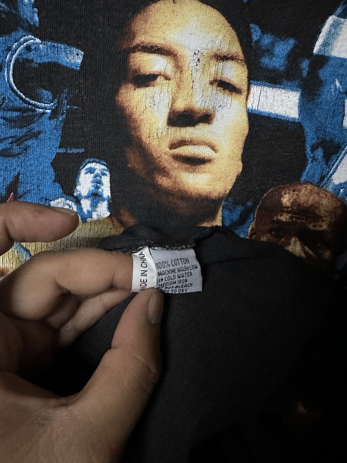 NBA Vintage 90s Chicago Bulls Dennis Rodman Faded Rap Tees Size US XL / EU 56 / 4 - 10 Thumbnail