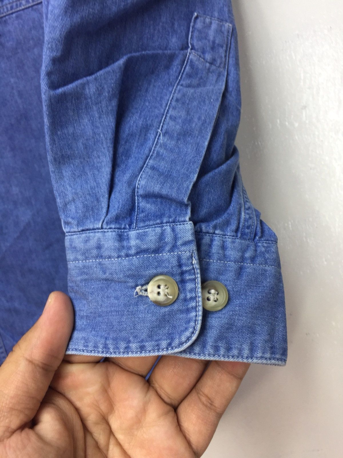 Issey Miyake Vintage Issey Miyake Oversize Baggy Denim Shirt Size US M / EU 48-50 / 2 - 3 Thumbnail
