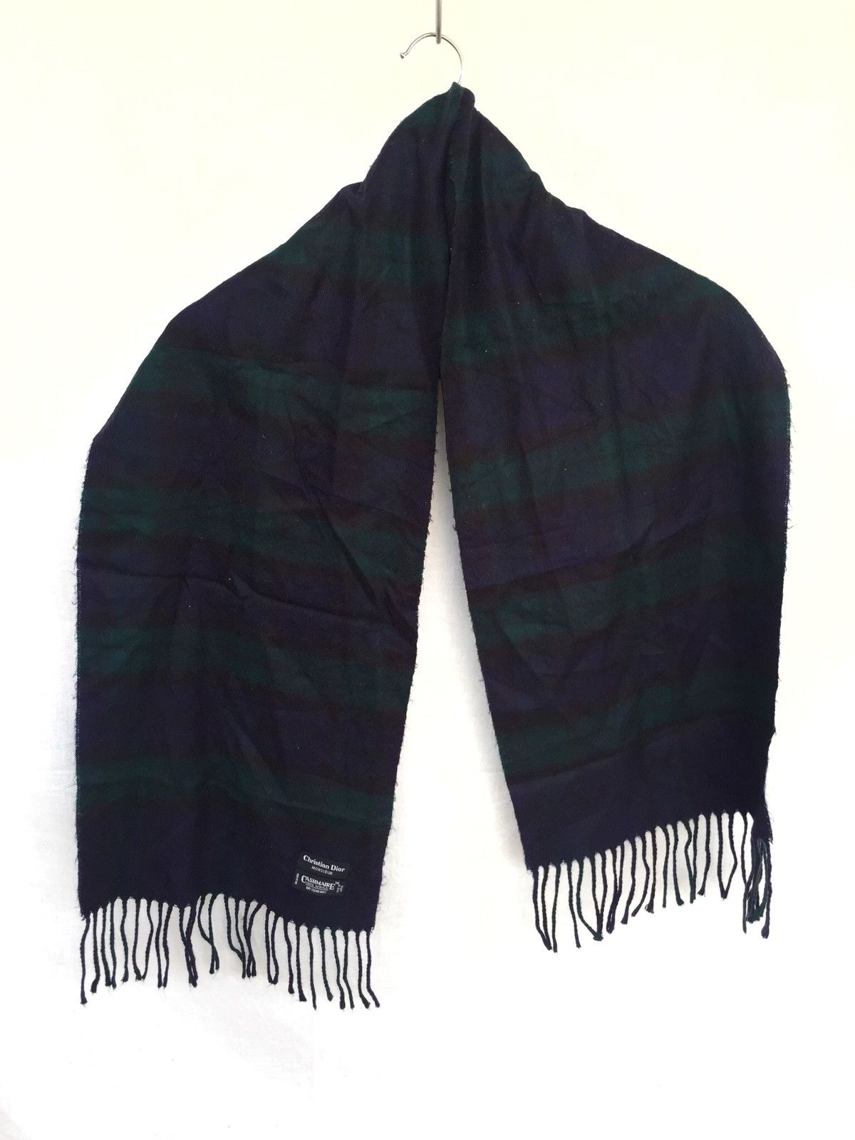Christian Dior Monsieur Dior Cashmere Check Plaid Acrylic Winter Scarves Size ONE SIZE - 1 Thumbnail