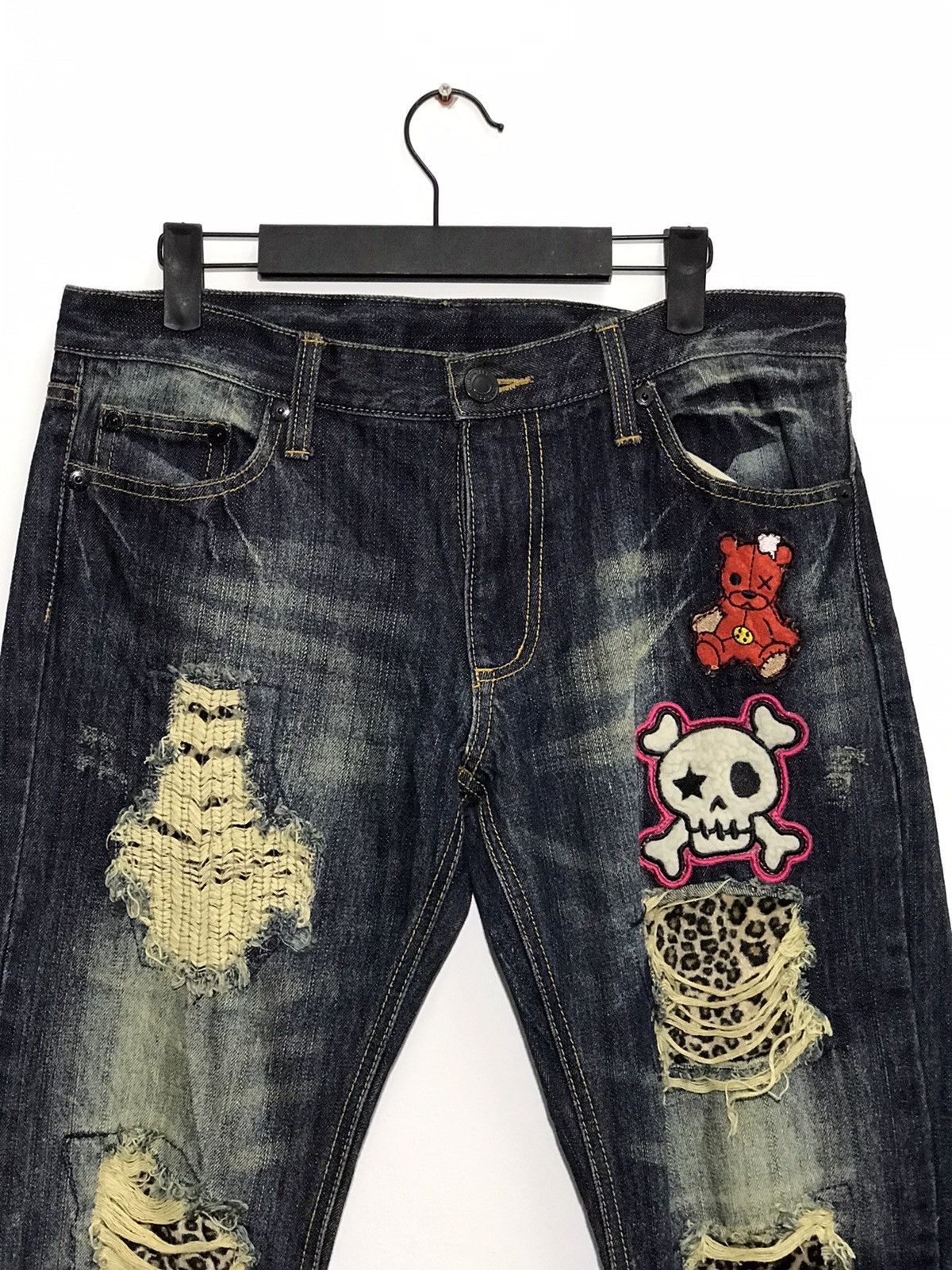 Japanese Brand Japanese Brand Distressed Patch Work Denim Jeans Size US 34 / EU 50 - 2 Thumbnail