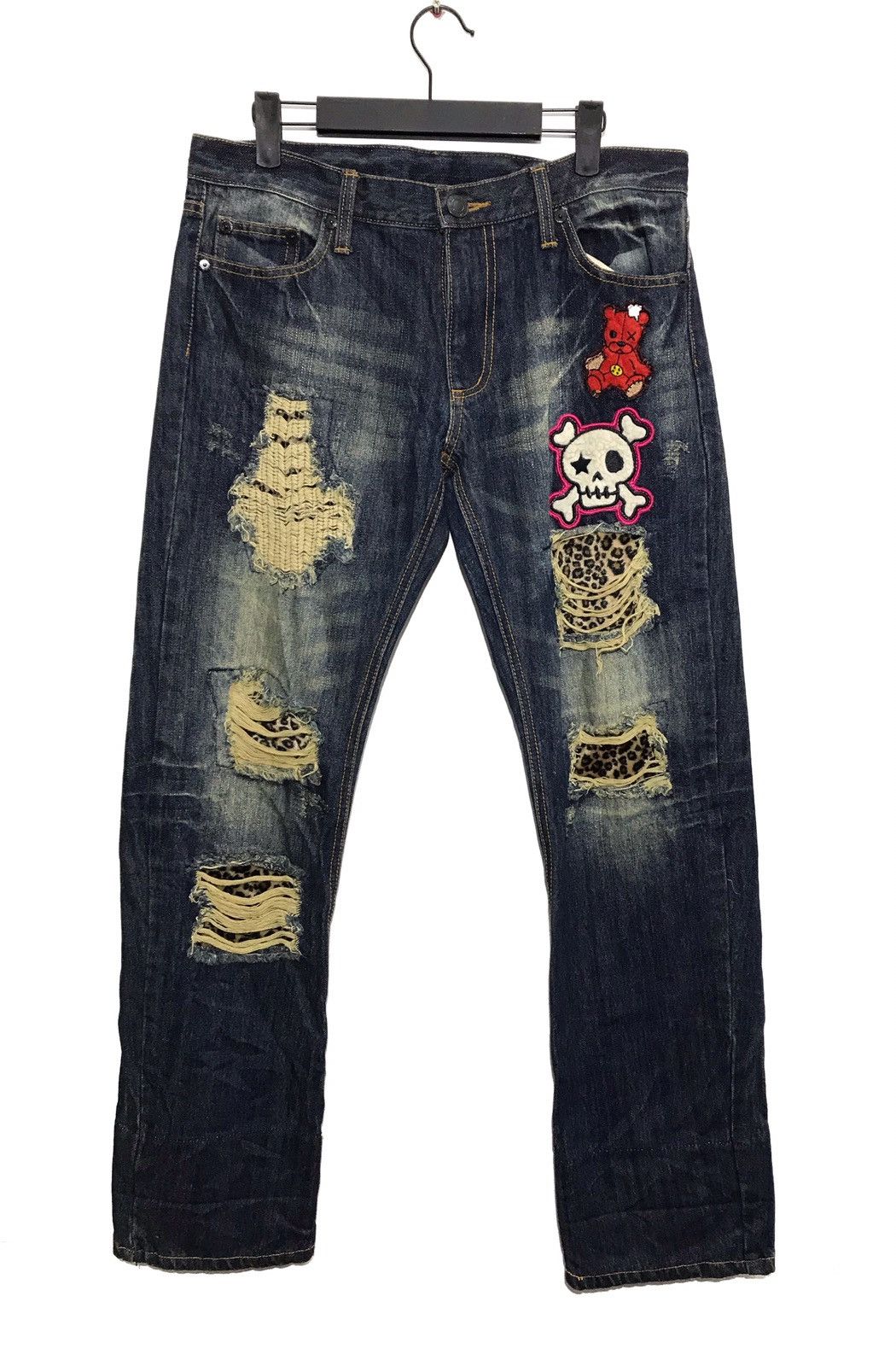 Japanese Brand Japanese Brand Distressed Patch Work Denim Jeans Size US 34 / EU 50 - 1 Thumbnail