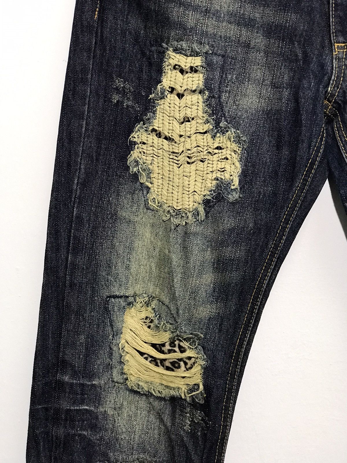 Japanese Brand Japanese Brand Distressed Patch Work Denim Jeans Size US 34 / EU 50 - 6 Thumbnail