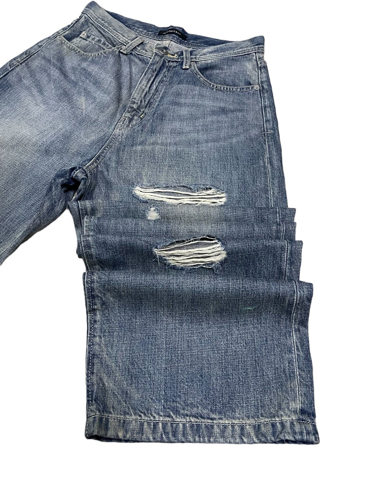 Japanese Brand Vintage Glitch Back Pocket High Waist distressed Loose Jeans Size 28" / US 6 / IT 42 - 7 Thumbnail