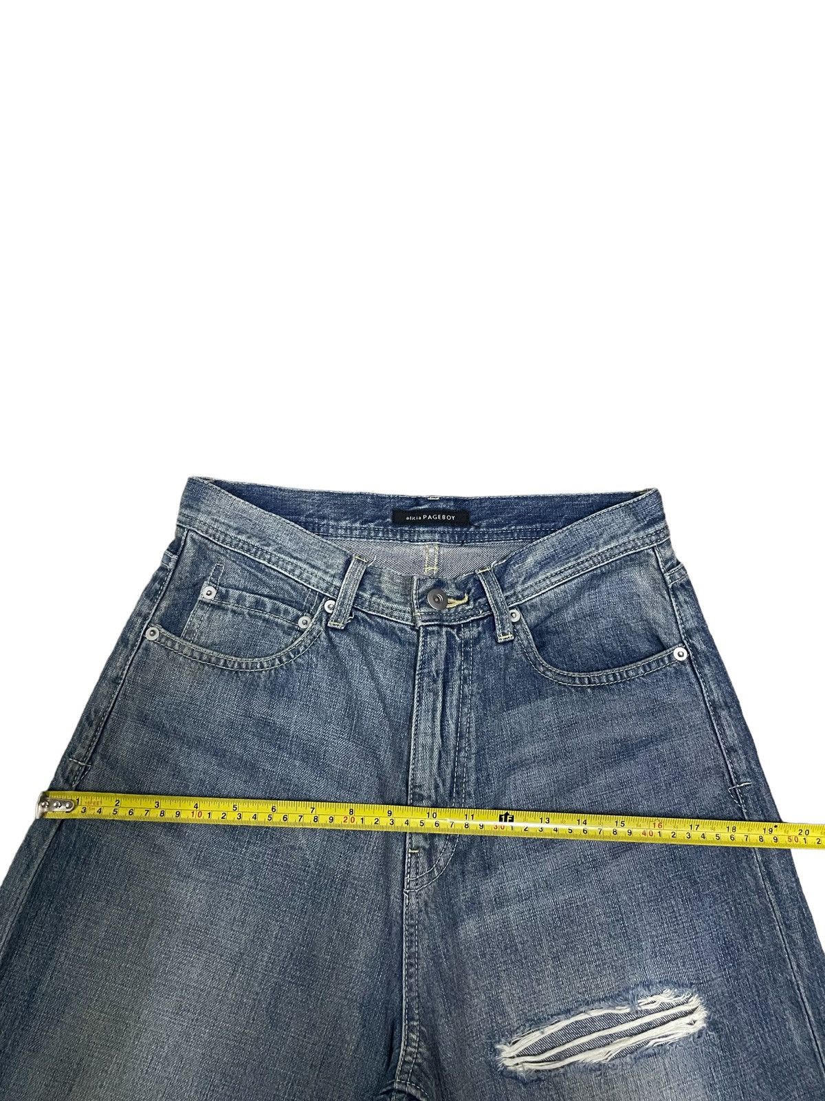 Japanese Brand Vintage Glitch Back Pocket High Waist distressed Loose Jeans Size 28" / US 6 / IT 42 - 16 Thumbnail