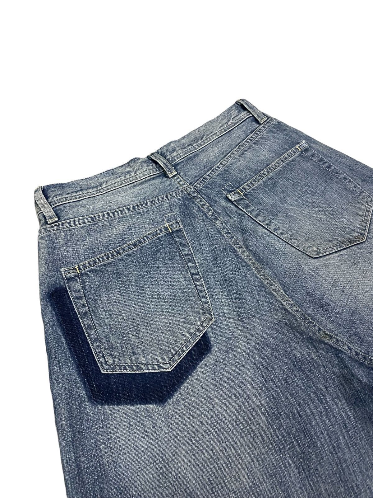 Japanese Brand Vintage Glitch Back Pocket High Waist distressed Loose Jeans Size 28" / US 6 / IT 42 - 4 Thumbnail