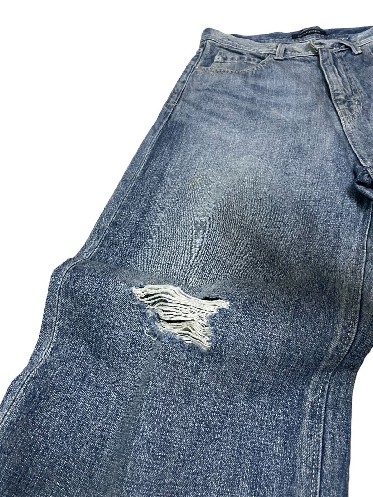 Japanese Brand Vintage Glitch Back Pocket High Waist distressed Loose Jeans Size 28" / US 6 / IT 42 - 8 Thumbnail