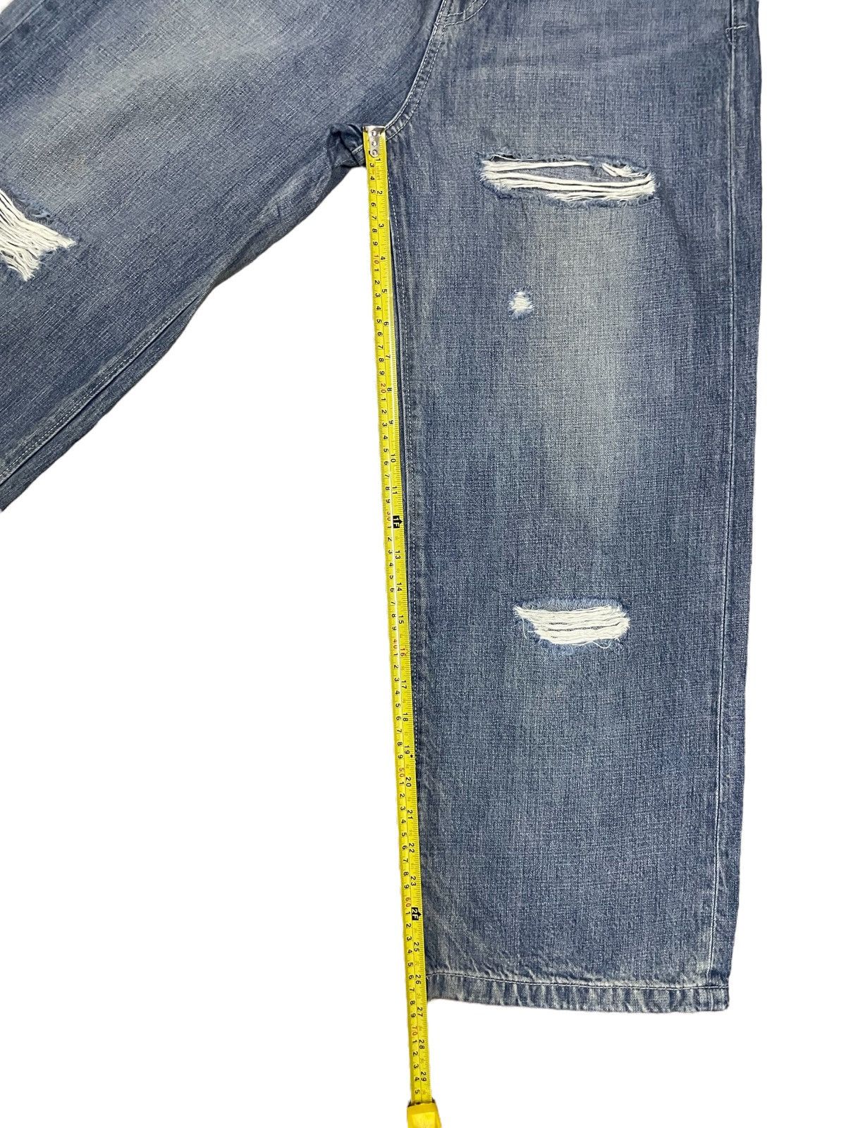 Japanese Brand Vintage Glitch Back Pocket High Waist distressed Loose Jeans Size 28" / US 6 / IT 42 - 15 Thumbnail