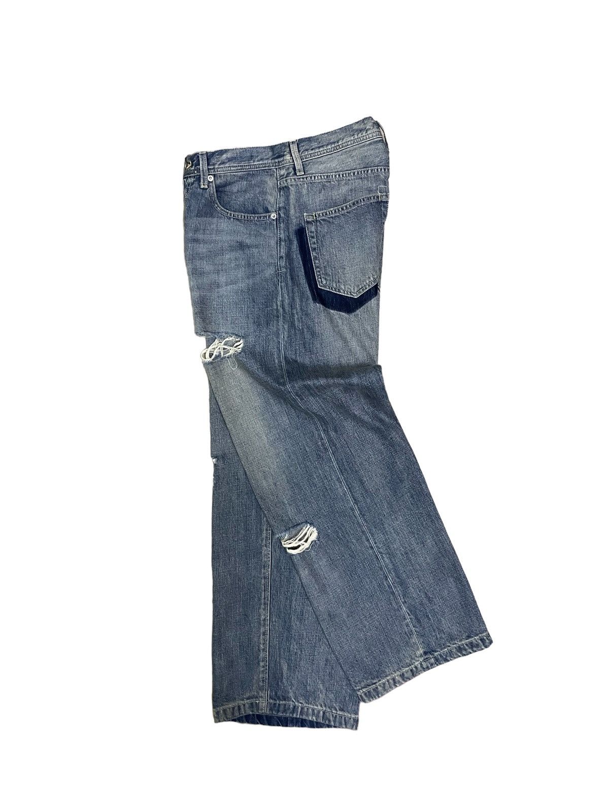 Japanese Brand Vintage Glitch Back Pocket High Waist distressed Loose Jeans Size 28" / US 6 / IT 42 - 11 Thumbnail