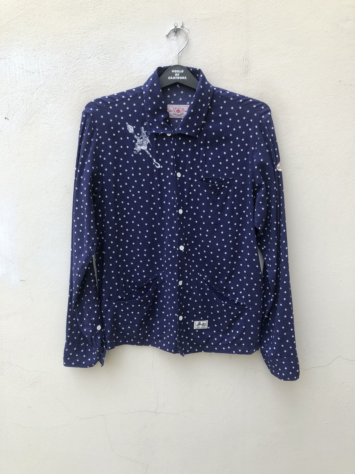 SHAREEF Rhythm King Two Pole Japan 2 Pocket Dot Rockabilly Shirt Size US M / EU 48-50 / 2 - 1 Thumbnail