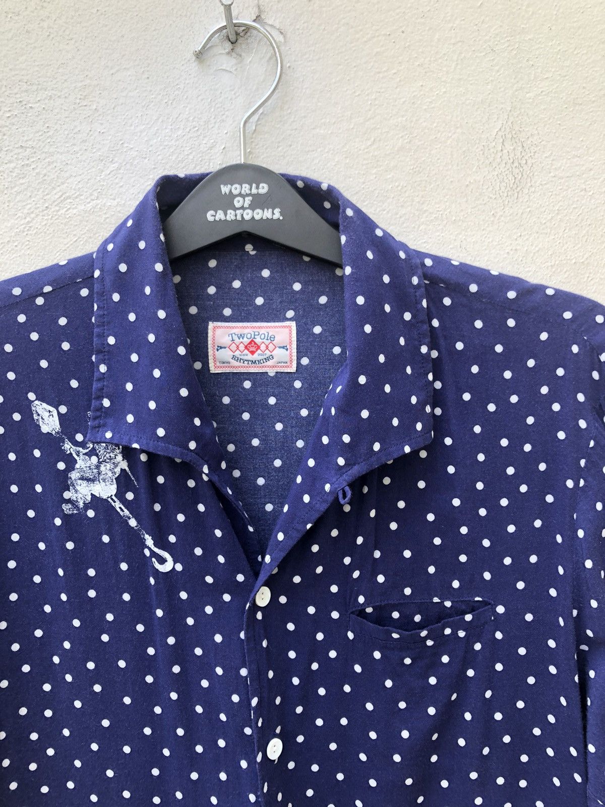 SHAREEF Rhythm King Two Pole Japan 2 Pocket Dot Rockabilly Shirt Size US M / EU 48-50 / 2 - 3 Thumbnail