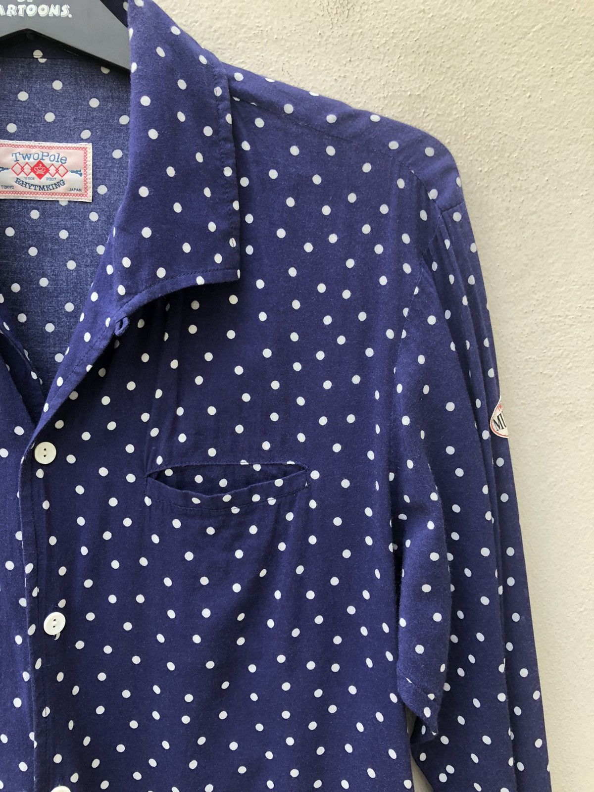 SHAREEF Rhythm King Two Pole Japan 2 Pocket Dot Rockabilly Shirt Size US M / EU 48-50 / 2 - 5 Thumbnail