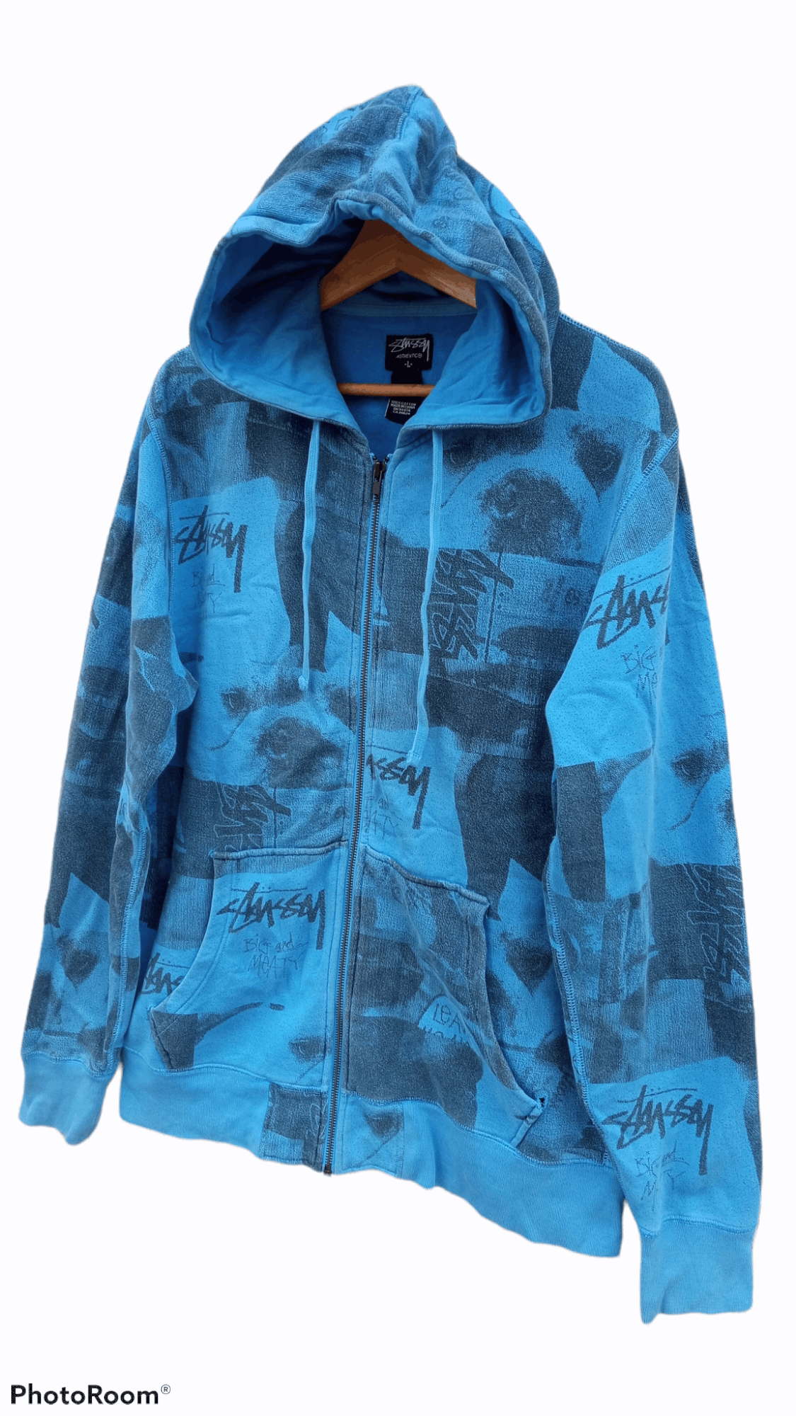 Stussy × Vintage 🔥🔥Vintage Stussy Full Print Hoodie Jacket Size US L / EU 52-54 / 3 - 3 Thumbnail