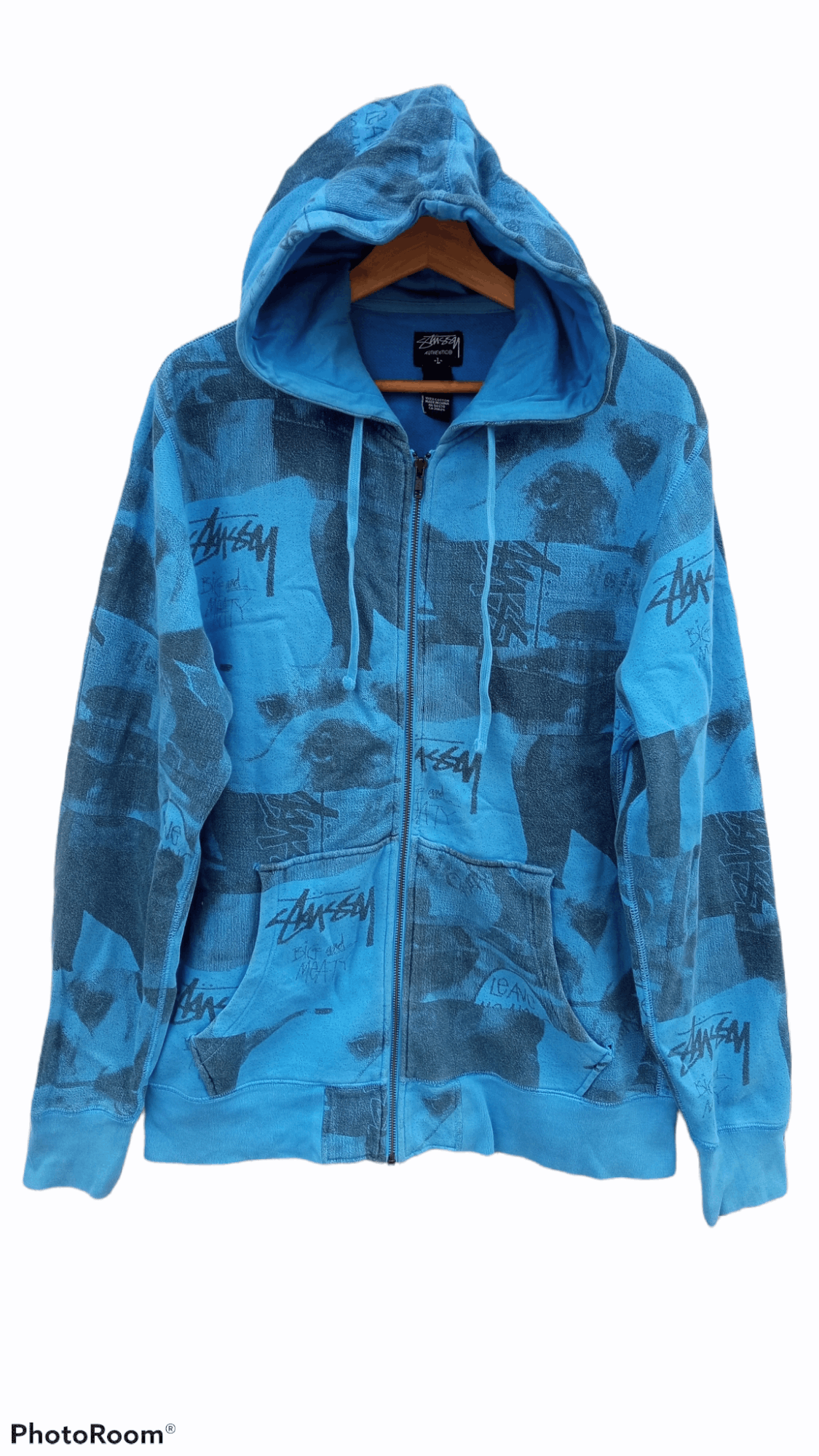 🔥🔥Vintage Stussy Full Print Hoodie Jacket