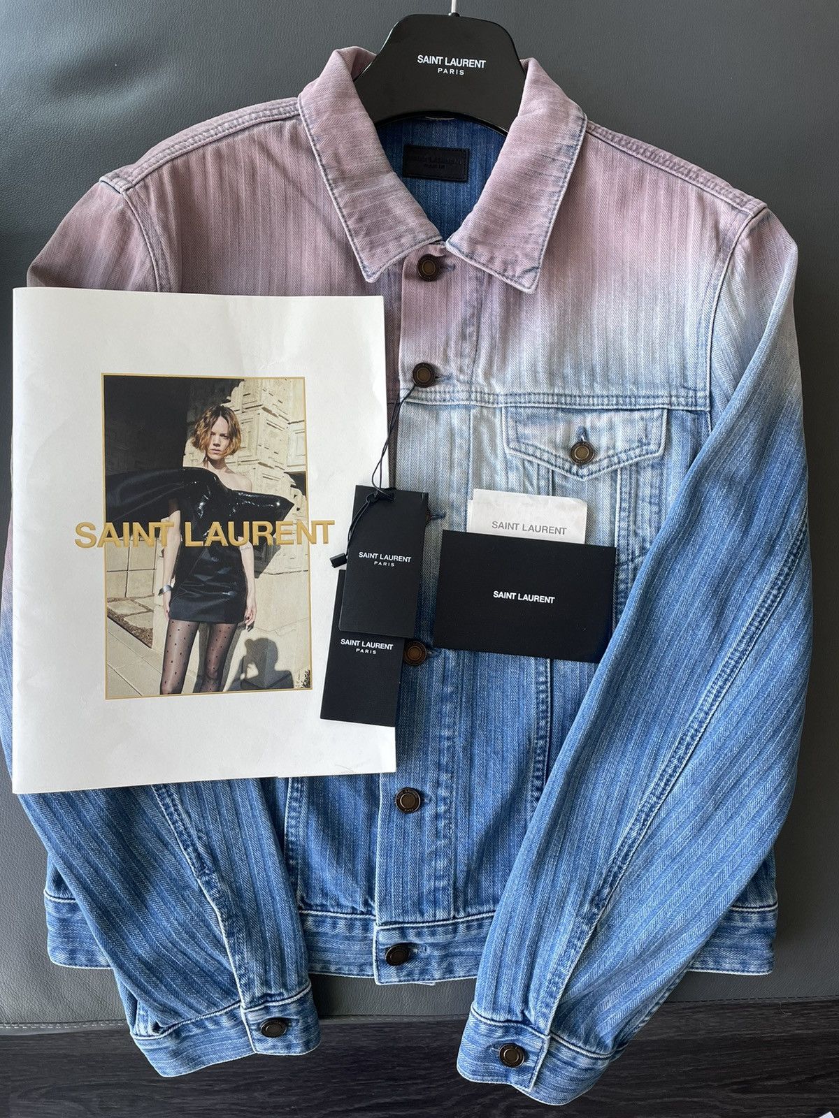 Hedi Slimane × Saint Laurent Paris × Yves Saint Laurent $2k Super Runway Limited Edition Saint Laurent Denim Jacket Size US M / EU 48-50 / 2 - 1 Thumbnail