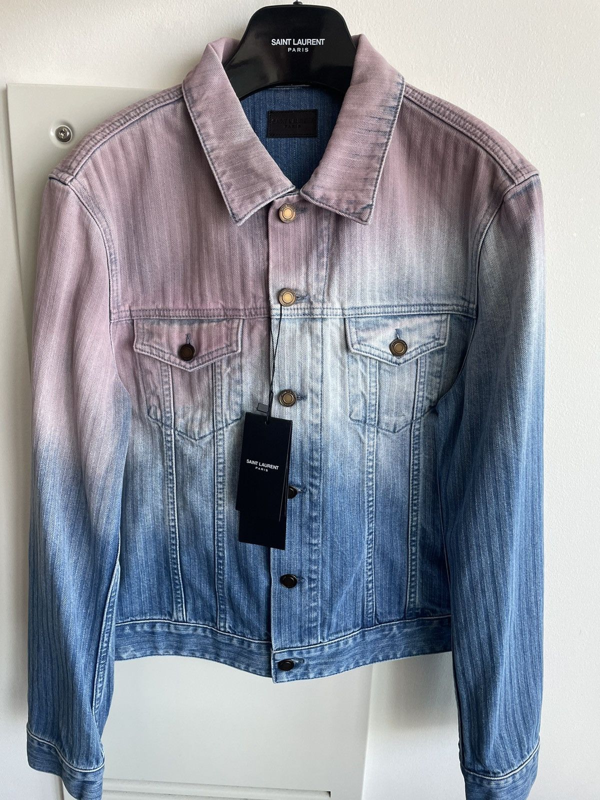 Hedi Slimane × Saint Laurent Paris × Yves Saint Laurent $2k Super Runway Limited Edition Saint Laurent Denim Jacket Size US M / EU 48-50 / 2 - 3 Thumbnail