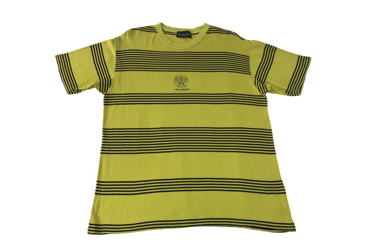 Mr. Junko × Vintage Vintage Mr.Junko Koshino Design Striped Logo Tee Size US L / EU 52-54 / 3 - 1 Thumbnail