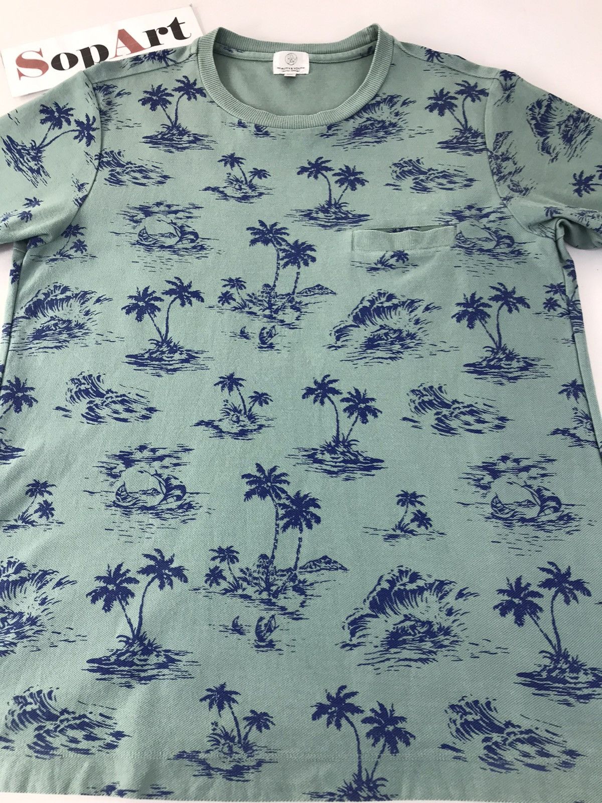 BEAUTY&YOUTH × Japanese Brand Beauty&Youth Singgle Pocket Overprint Graphic Surfing Tee Size US L / EU 52-54 / 3 - 3 Thumbnail
