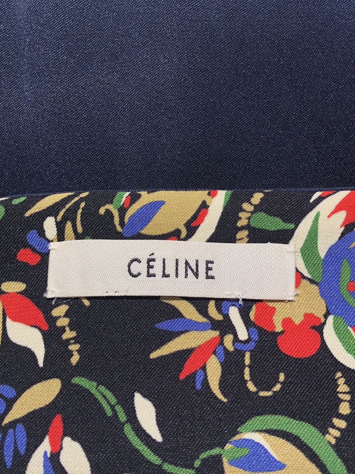 Celine Celine Phoebe Philo Spring 2016 Navy Floral Silk Skirt Size 26" / US 2 / IT 38 - 4 Thumbnail