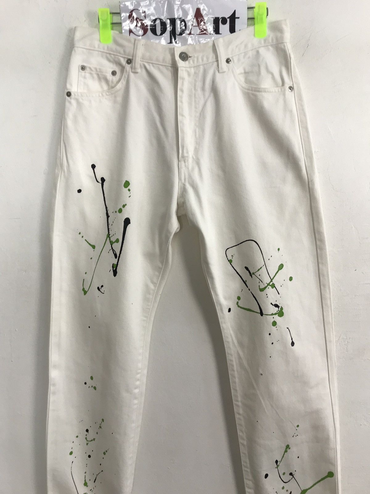 Japanese Brand Vtg Melting Spot Painting Style Trouser Jeans Size US 31 - 3 Thumbnail