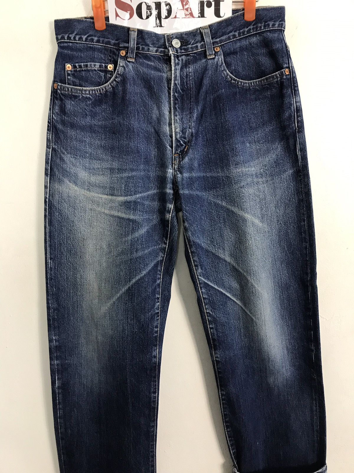 Japanese Brand × Vintage Vintage H.R Market Indigo Denim Jeans Style Size US 33 - 3 Thumbnail
