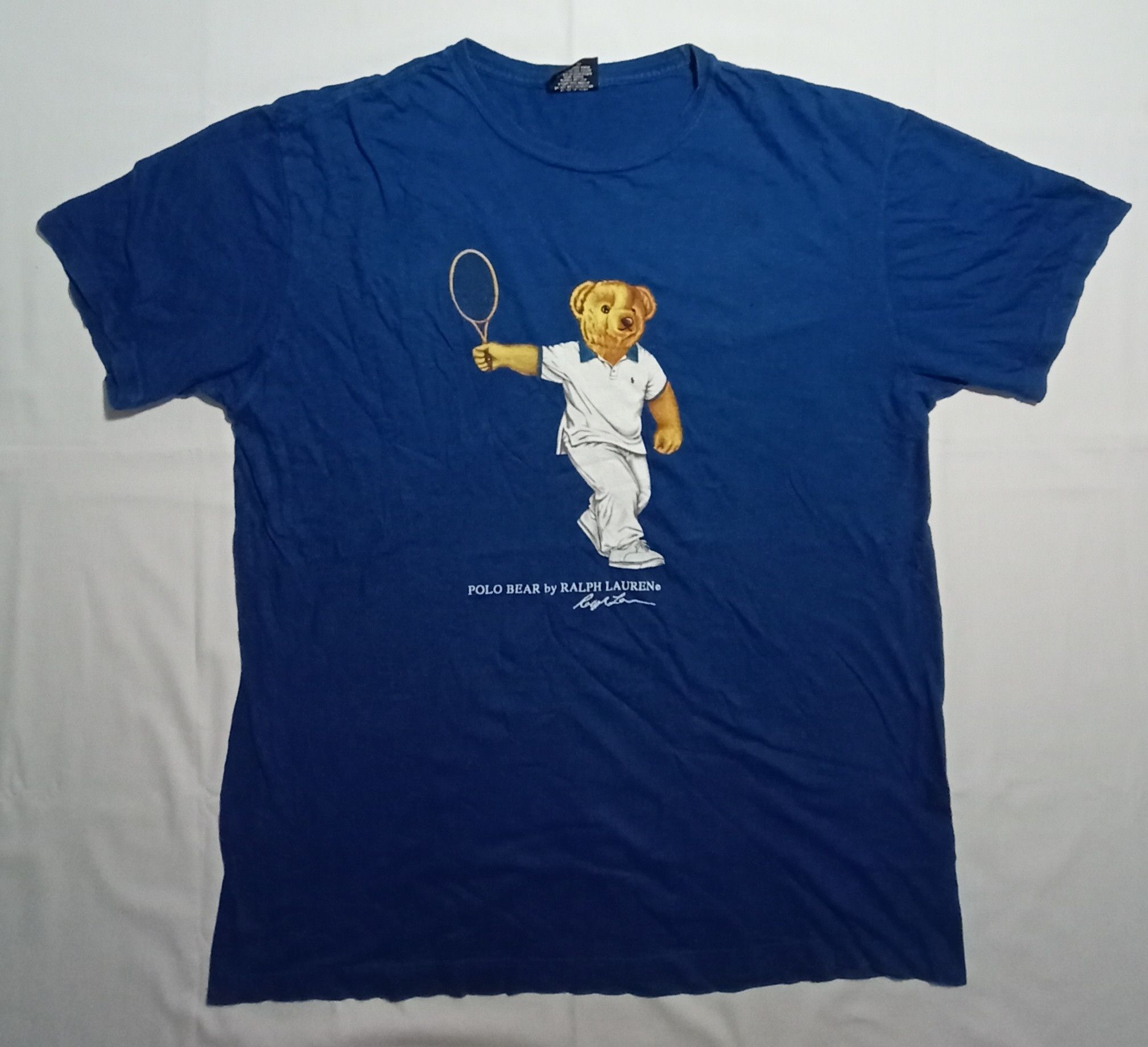 Polo Ralph Lauren Vintage 90s Polo Bear Tennis Sport Ralph Lauren Tee Size US L / EU 52-54 / 3 - 1 Thumbnail