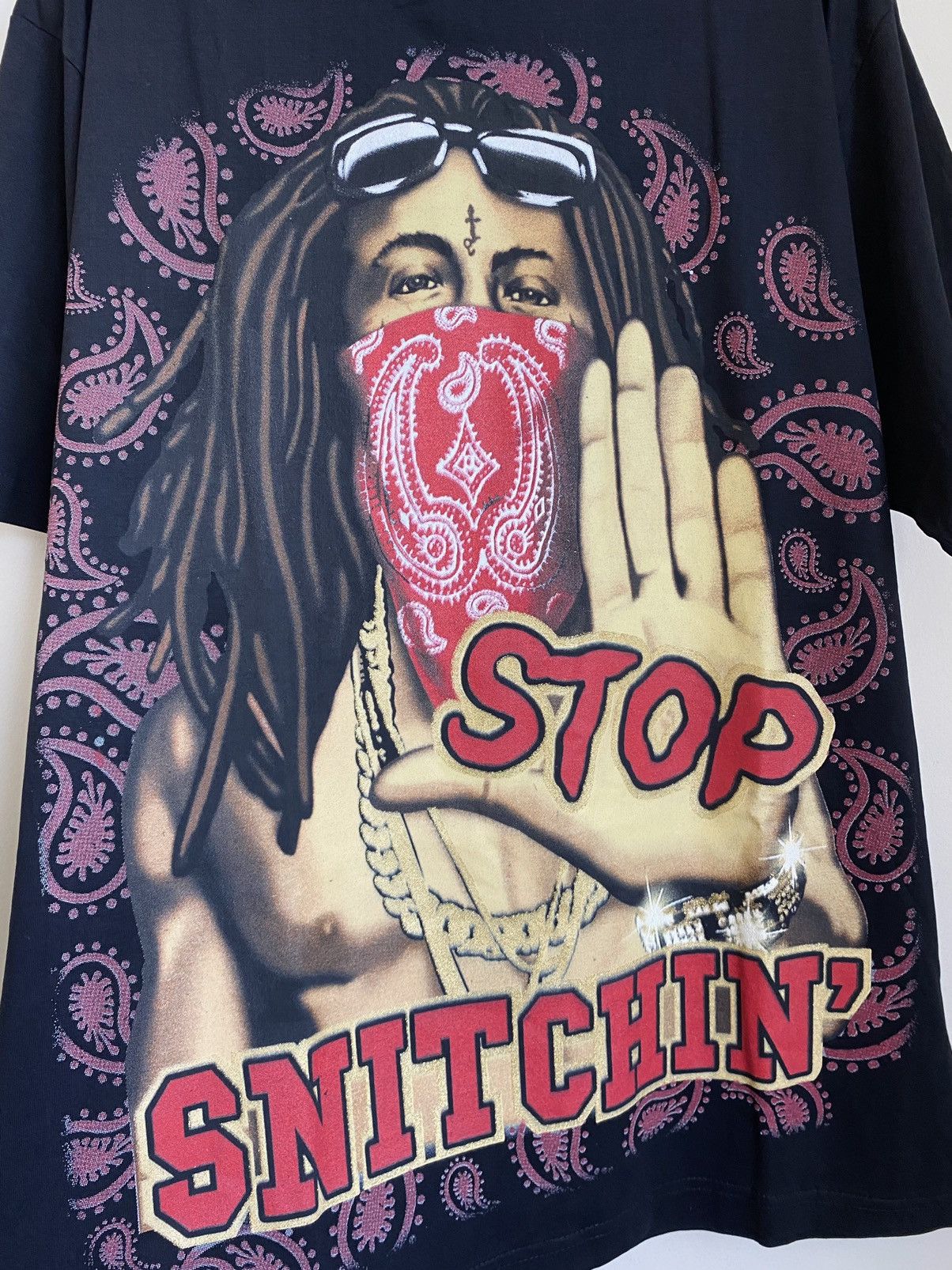 Lil Wayne × Rap Tees × Vintage Vintage 2000s Lil Wayne Stop Snitching BL Rap Tee Size US XL / EU 56 / 4 - 2 Thumbnail