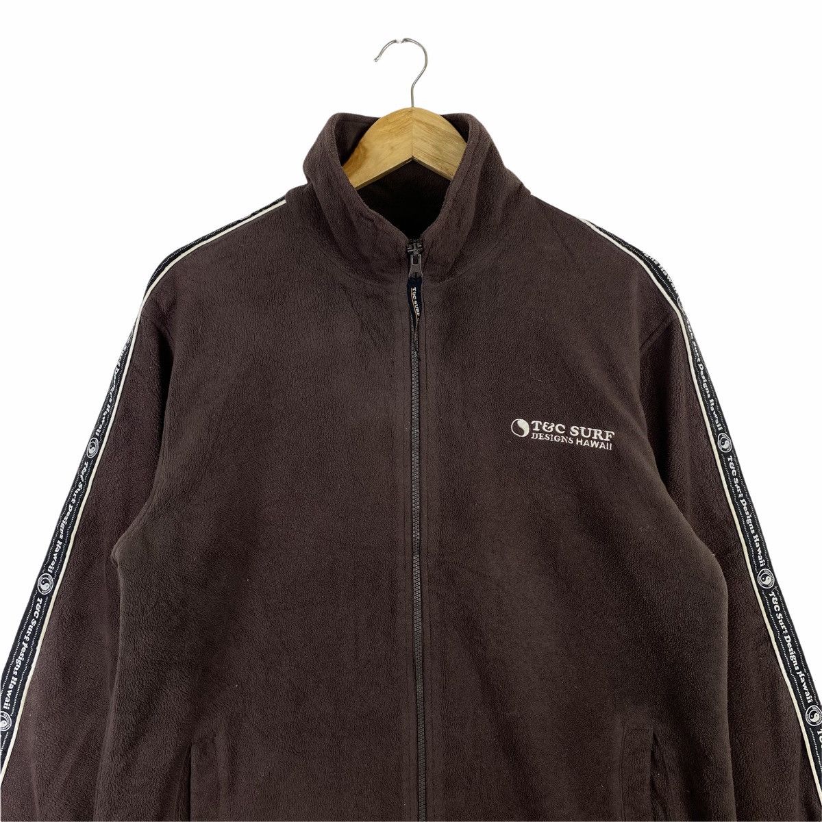 Vintage Vintage TOWN & COUNTRY Side Tape Fleece Sweater Jacket Size US L / EU 52-54 / 3 - 5 Thumbnail