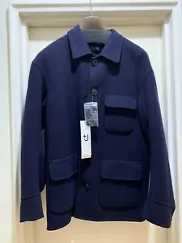 image of Jil Sander +J Double Face Oversized Work Jacket Size M in Navy Blue, Men's