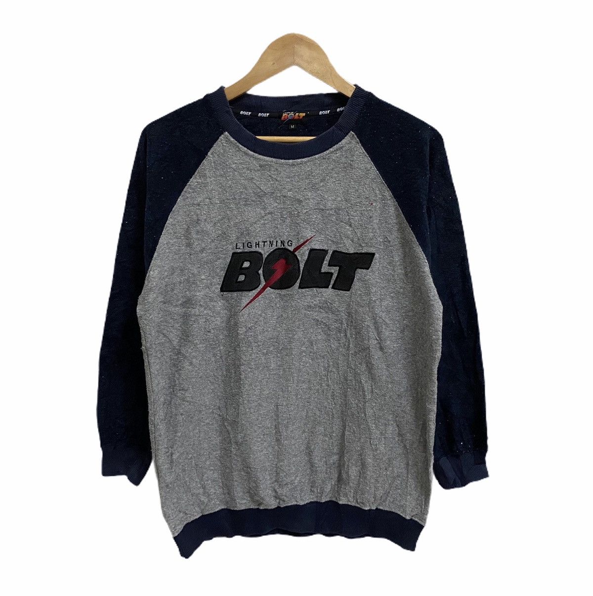 Lightning Bolt × Vintage Vintage LIGHTNING BOLT Big Logo Embroidery Fleece Sweatshirt Size US S / EU 44-46 / 1 - 1 Thumbnail