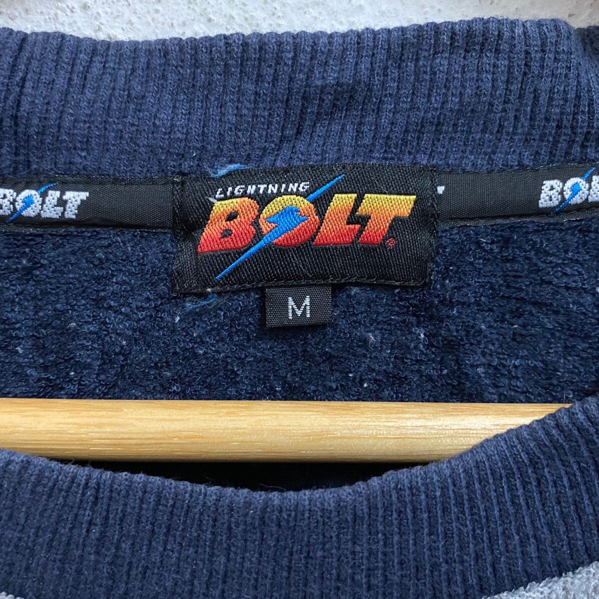 Lightning Bolt × Vintage Vintage LIGHTNING BOLT Big Logo Embroidery Fleece Sweatshirt Size US S / EU 44-46 / 1 - 4 Thumbnail