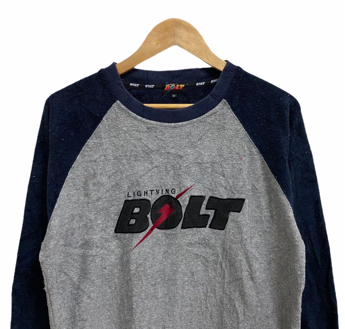 Lightning Bolt × Vintage Vintage LIGHTNING BOLT Big Logo Embroidery Fleece Sweatshirt Size US S / EU 44-46 / 1 - 3 Thumbnail