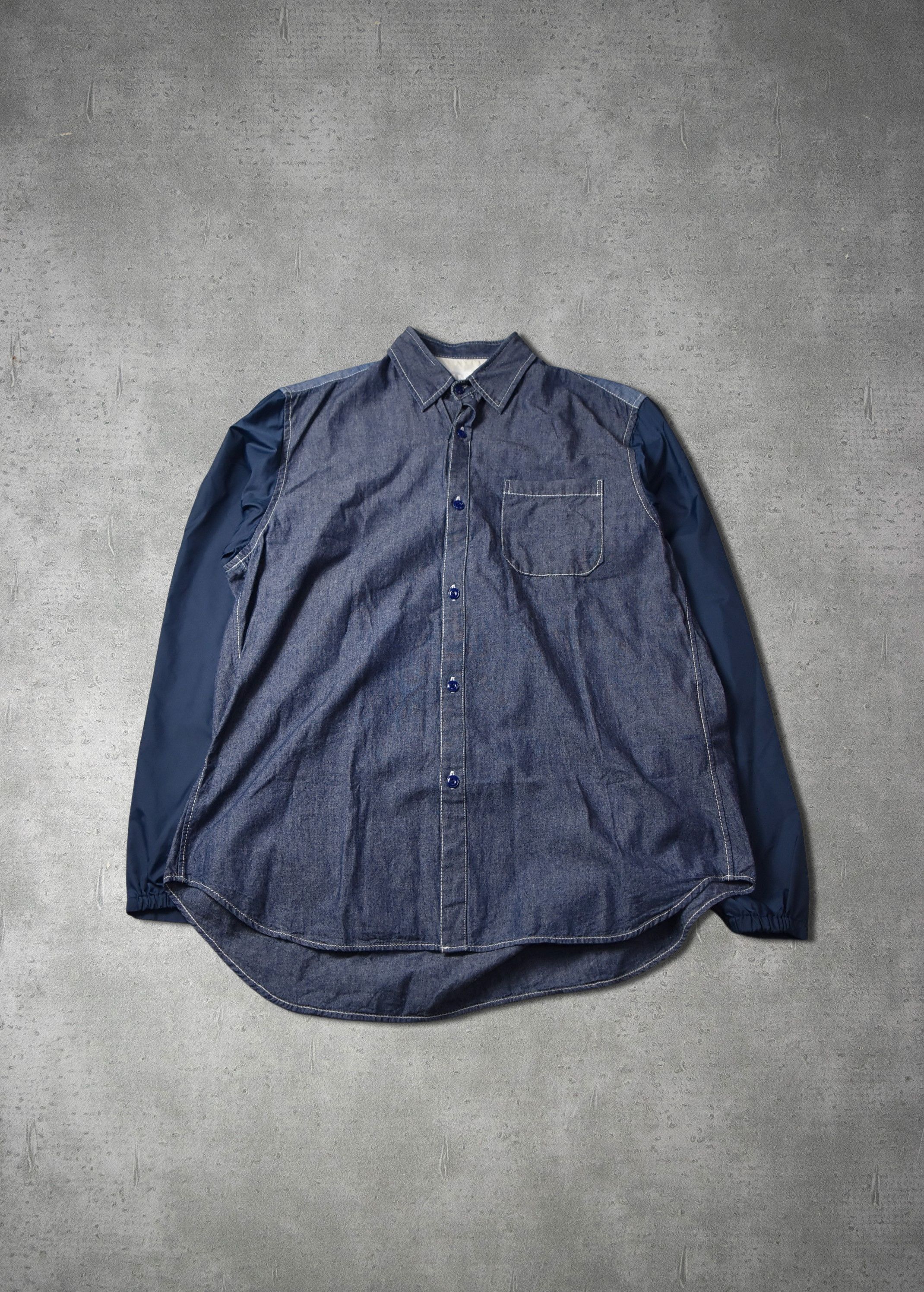 image of Fumito Ganryu x Ganryu Rebuild Plain Shirt/29263 - 869 111 in Navy, Men's (Size Large)