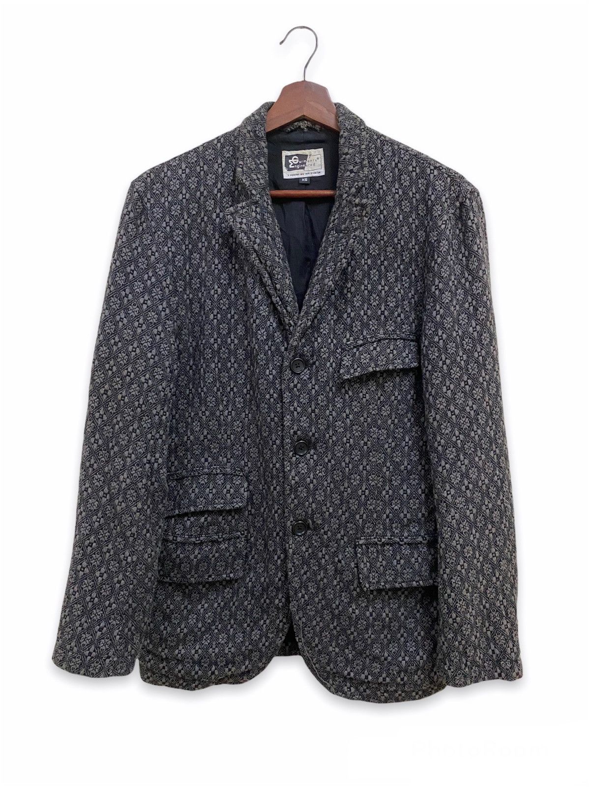 image of Engineered Garments Andover Floral Blazer Jacket in Dark Grey, Men's (Size XS)