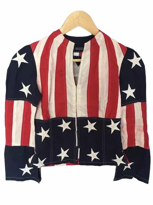 Tommy Hilfiger VINTAGE TOMMY HILFIGER FULL PRINT AMERICA USA FLAG JACKET Size US S / EU 44-46 / 1 - 1 Thumbnail