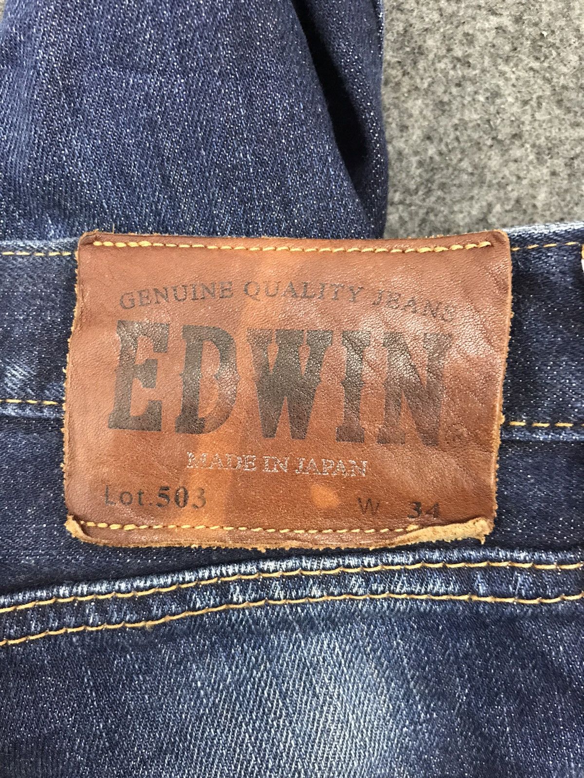 Edwin Edwin Lot 503 Straight Vintage 90s Jeans Distressed Denim Size US 33 - 3 Thumbnail