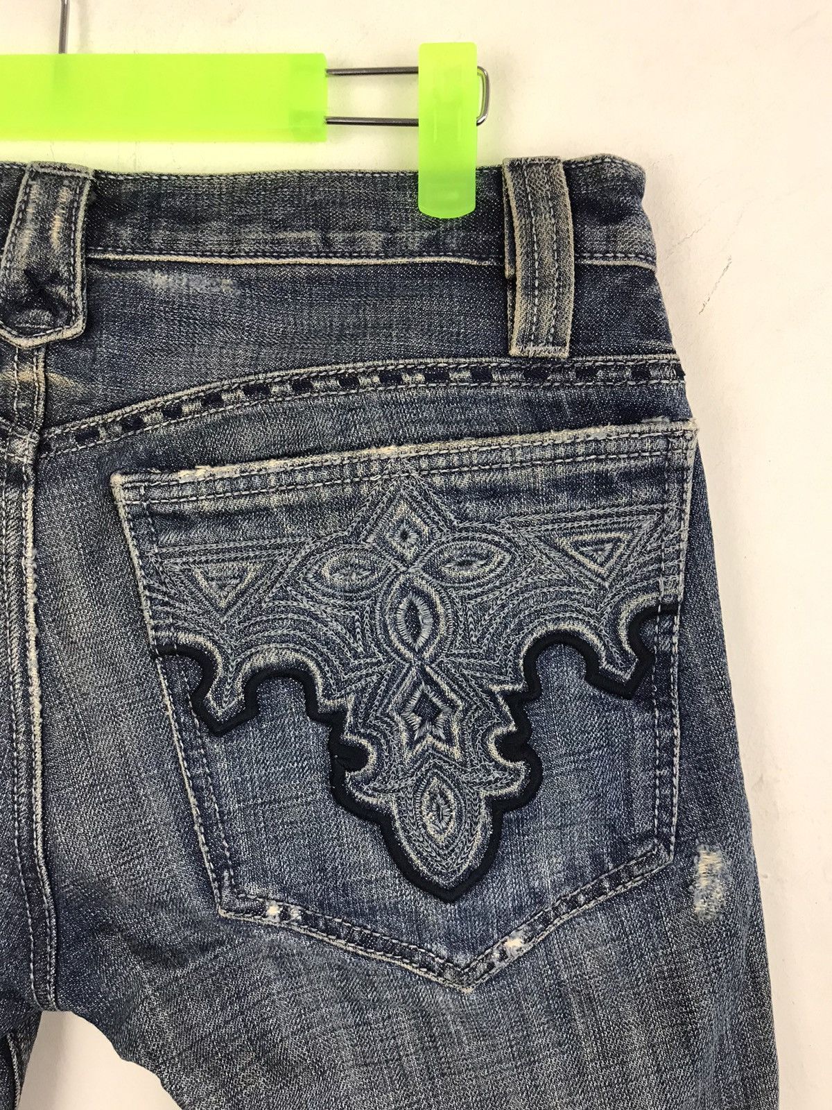 Antik Denim Flared Embroidery Art Ethic Handcrafted Denim Jeans Size US 31 - 4 Thumbnail