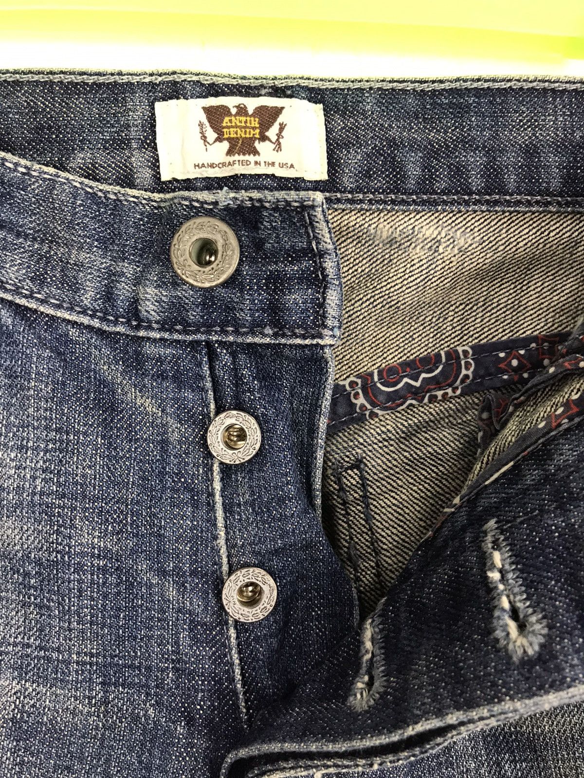 Antik Denim Flared Embroidery Art Ethic Handcrafted Denim Jeans Size US 31 - 3 Thumbnail
