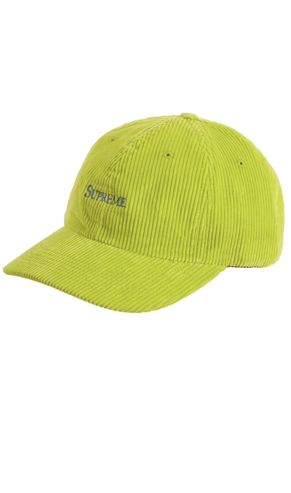 image of Supreme Corduroy 6 Panel Hat in Neon, Men's